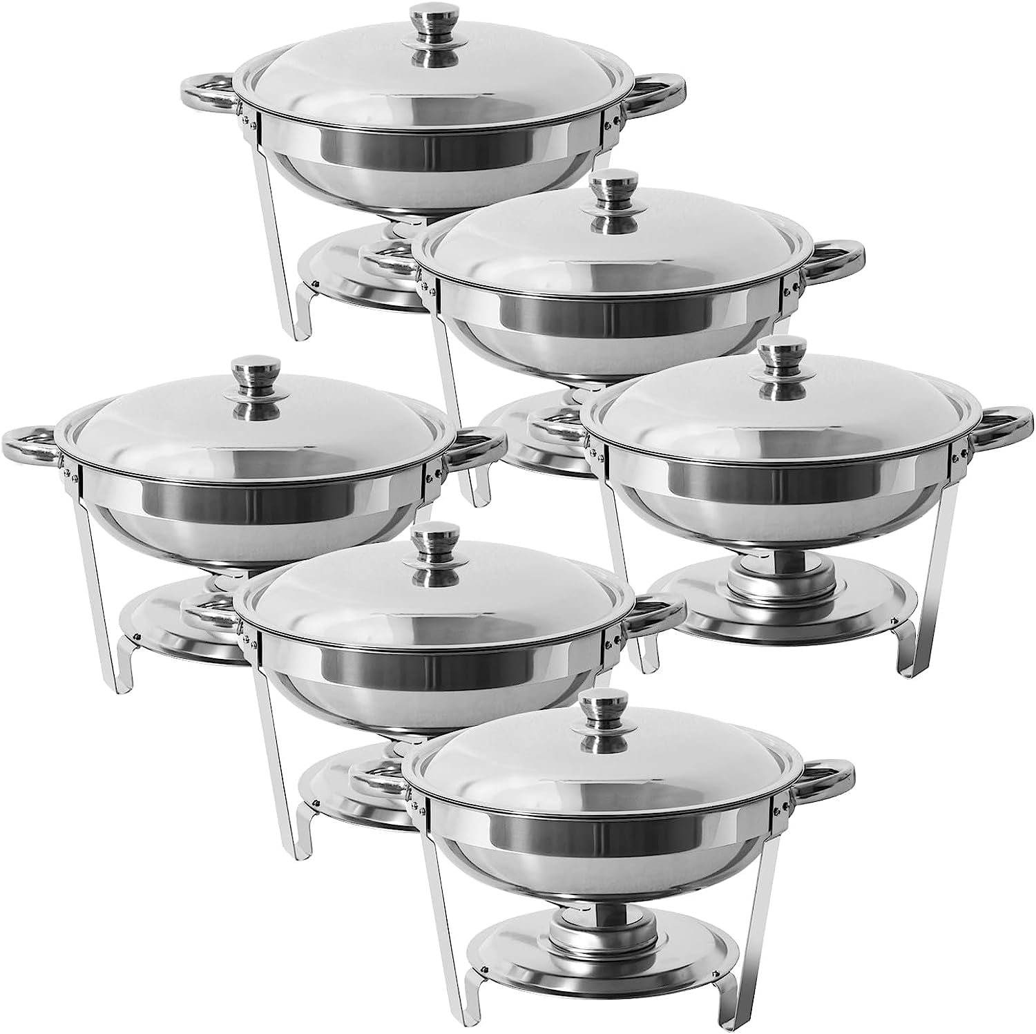 TUOKE Chafing Dish Buffet Set 5 Qt Full Size Stainless Steel, Silver