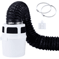 thumbnail image 1 of TUOOWO Indoor Dryer Vent Kit Lint Trap Bucket Dryer Vent with 4-Inch by 5-Feet Black Proflex Duct, 1 of 7