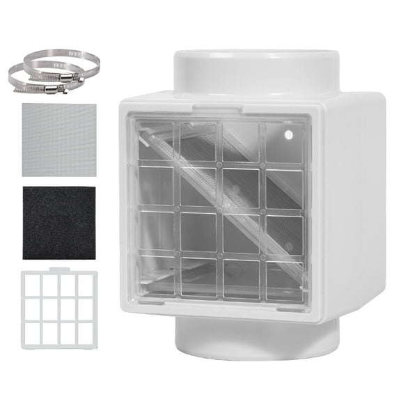 TUOOWO Ultimate 3 IN 1 Dryer Duct Lint Trap - Indoor Dryer Vent Kit with Lint Trap - Dryer Lint Catcher White