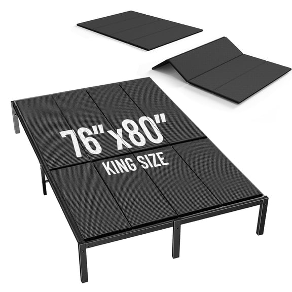 TUOOWO Upgraded S-Curved Rib Bunkie Board King Size 76"x 80" 10mm Heavy Duty Under Mattress Bed Support Board - Breathable, Noise Minimizing, Moisture Resistant Bunkieboards
