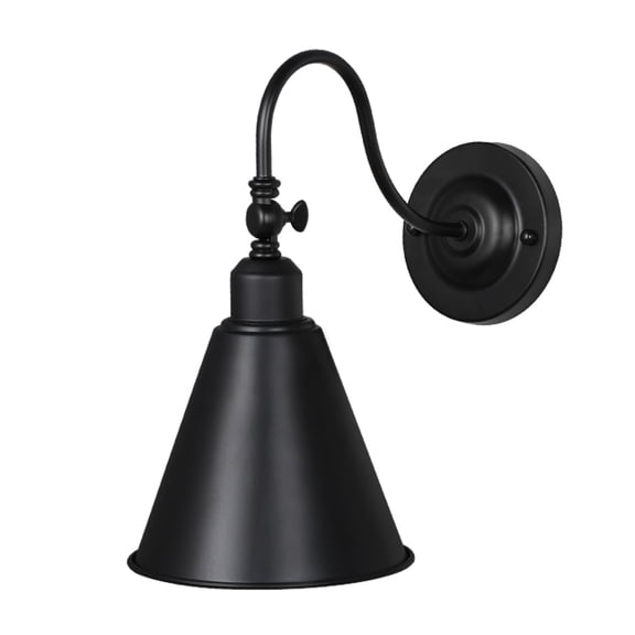 2 Pack Industrial Black Metal Wall Sconces, Adjustable Gooseneck Farmhouse Wall Lamp, E26 Socket Bedside Reading Light (Bulbs Not Included)