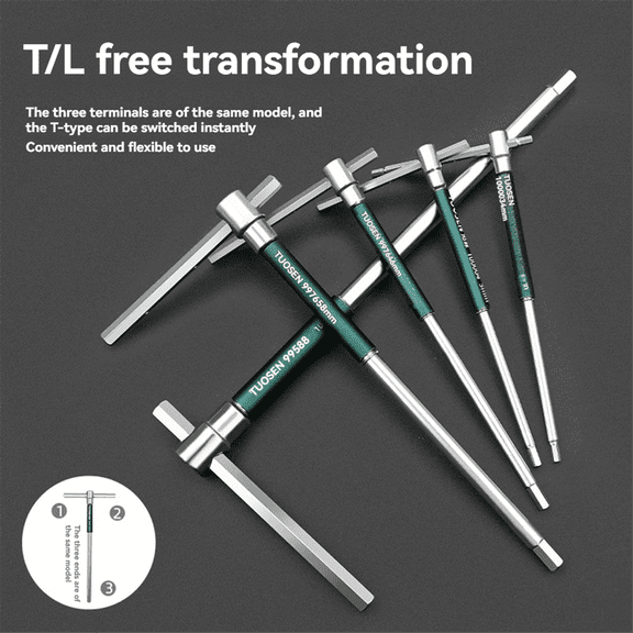 TUOSEN 8pc -Handle Hex Wrench Hex Key Spanner with Socket Screwdriver Socket Wrench Tool Set for DIY Mechanics Home Repair,1 x Wrench Tool Set