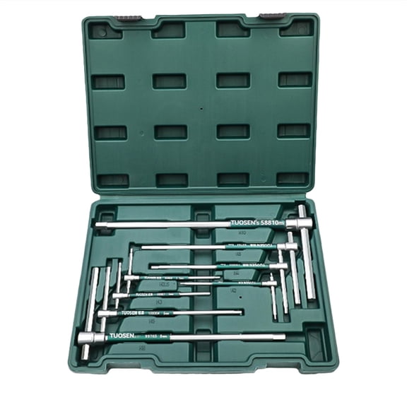 TUOSEN 8pc T-Handle Hex Wrench Hex Key Spanner with Socket Screwdriver Socket Wrench Tool Set for DIY Mechanics Home Repair
