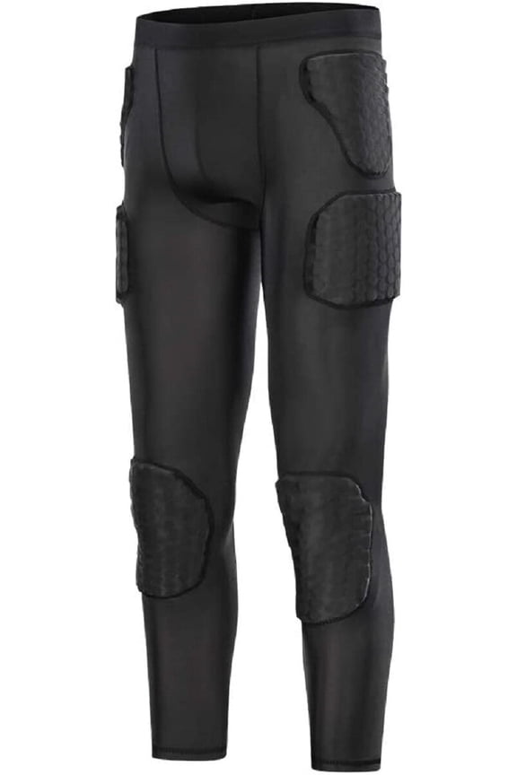 Men's Padded Compression Pants Quick Drying 7 Pads Hip Thigh Protector for Male