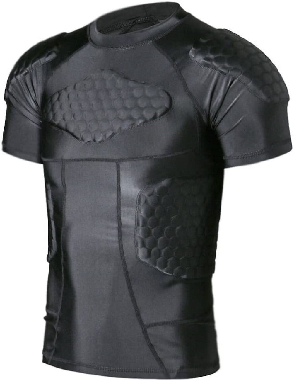 TUOY Men's Padded Compression Shirt Protective Shirt Rib Chest Protector