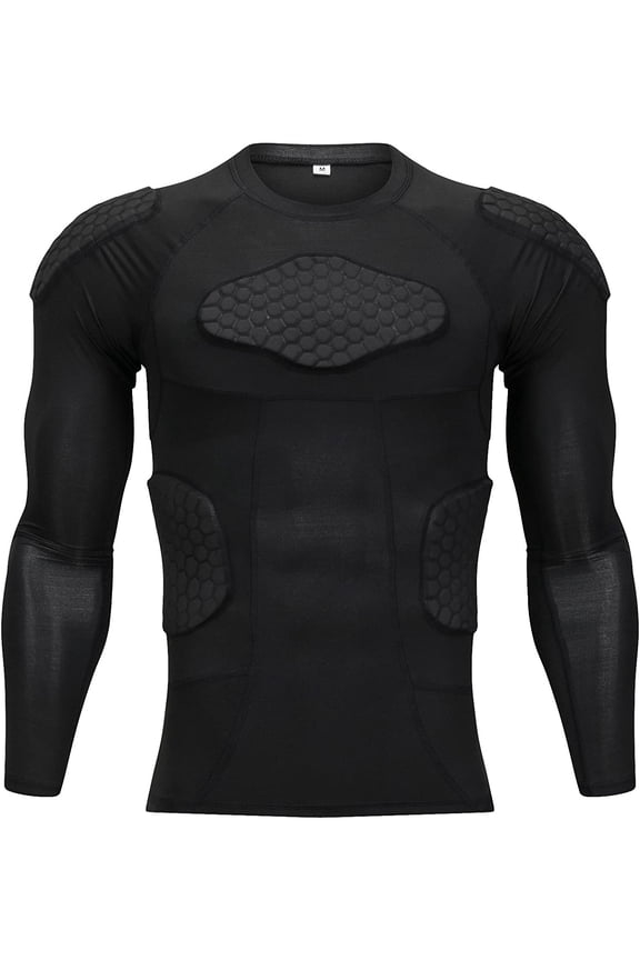 Men's Padded Compression Shirt Protective Shirt Rib Chest Protector up to Size L