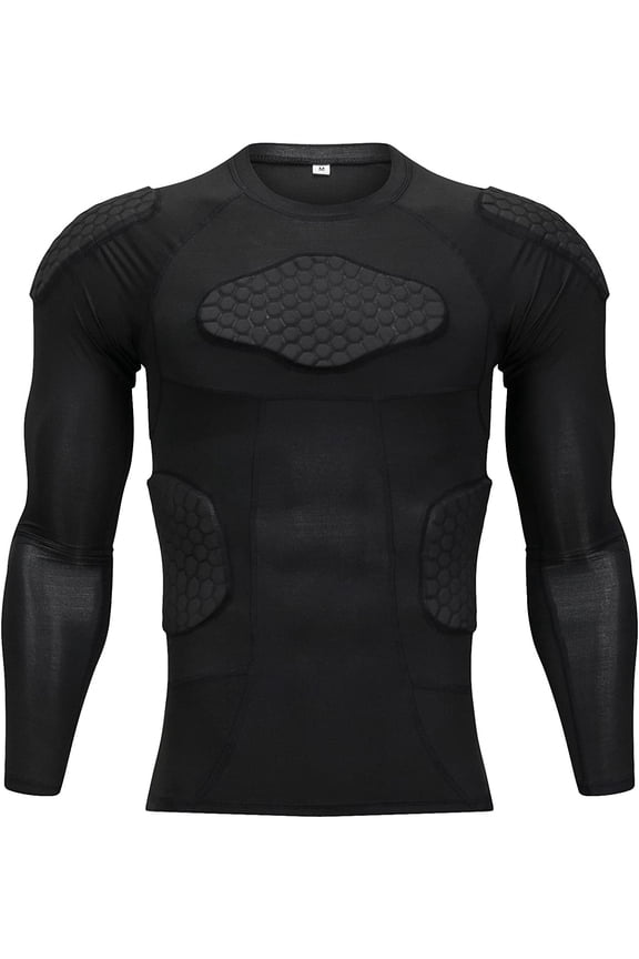 Men's Padded Compression Shirt Protective Shirt Rib Chest Protector up to Size M