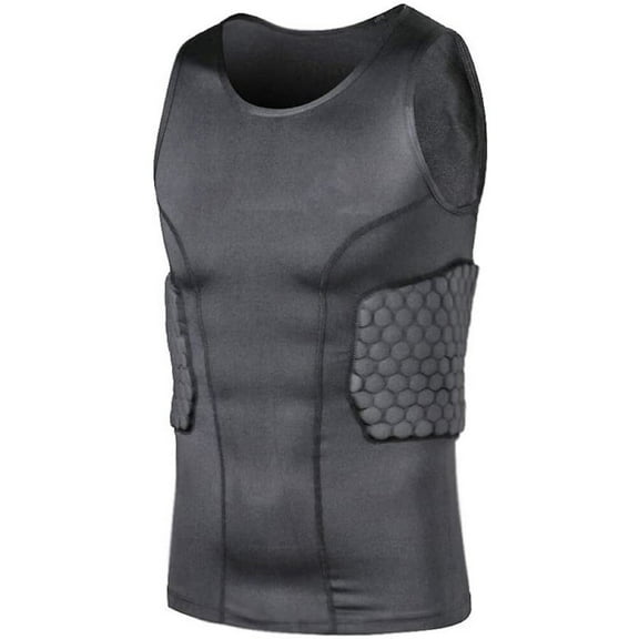 TUOY Men's Padded Compression Shirt Protective Shirt Rib Chest Protector