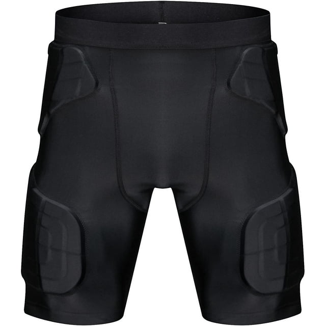 TUOY Men's Padded Compression Shorts, Football Girdle Hip Thigh