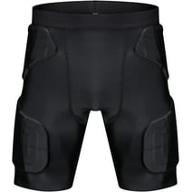 TUOY Men's Padded Compression Shorts 5 Pads Football Girdle Hip Thigh Protector