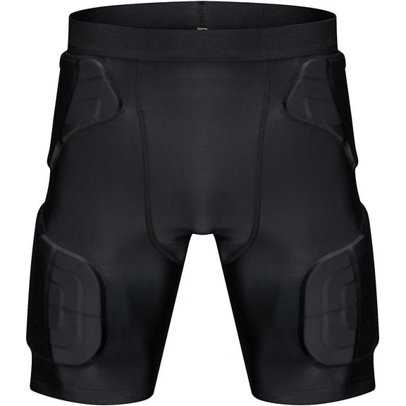 TUOY Men's Padded Compression Shorts 5 Pads Football Girdle Hip Thigh Protector