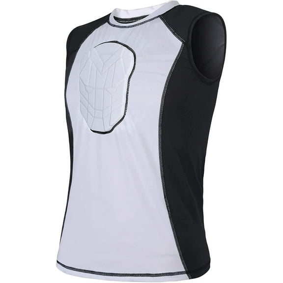 TUOY Men's Padded Compression Sleeveless Shirt Protective Vest for Male