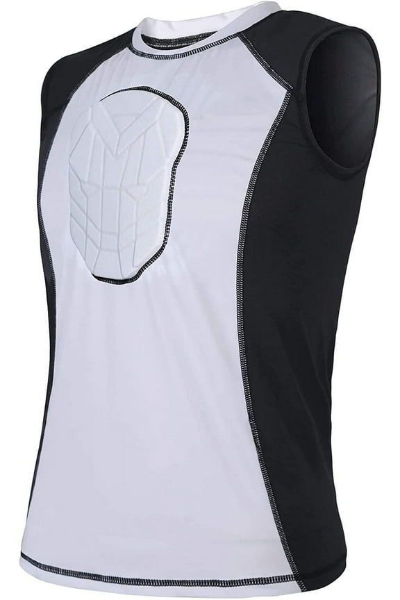 Men's Padded Compression Sleeveless Shirt Protective Vest for Male