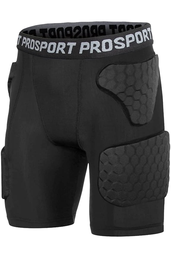 Youth Boy's Padded Compression Shorts Rib Chest Protector Shorts