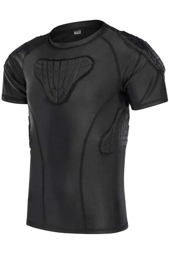 Youth Boy's Padded Protective Shirts for Football Baseball(Black-L)
