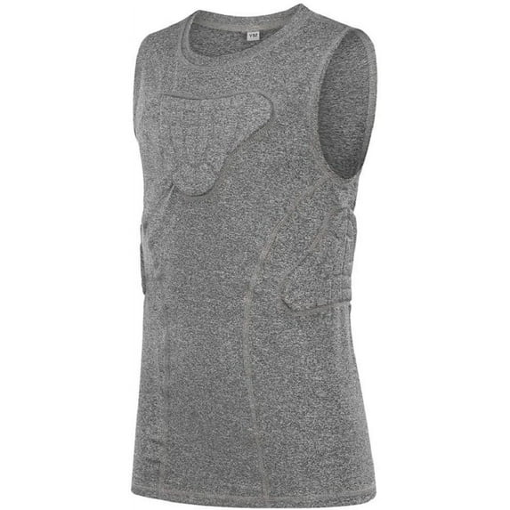 TUOY Youth Kids Padded Protective Shirts Chest Rib Protector Vest(Grey-Large)