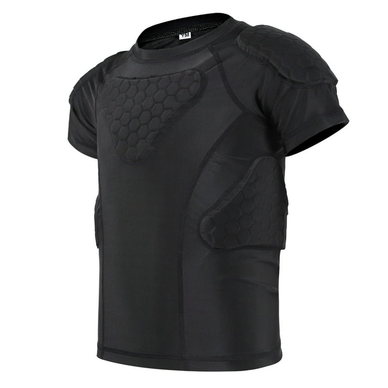 TUOY Youth Padded Compression Shirt Padded Shirt Rib Chest Protector  Shirts(L)