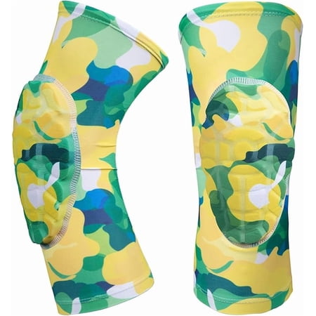 TUOYR Compression Elbow Pads Arm Elbow Sleeve Padded Elbow Arm Protection Brace for Football Basketball - Youth & Adult Sizes (Paint Yellow, A Pair)