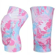 TUOYR Compression Padded knee Sleeve Knee Protection Anti-Slip Leg Sleeve with Protective Pad for Football Basketball Baseball Volleyball - Adult & Youth Size (Paint Pink, 1 Pair)