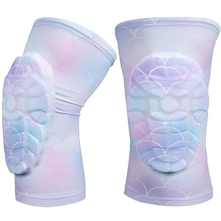 TUOYR Compression Padded knee Sleeve Knee Protection Anti-Slip Leg Sleeve with Protective Pad for Football Basketball Baseball Volleyball - Adult & Youth Size (Scale Pink, 1 Pair)