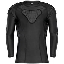 TUOYR Kids Youth Padded Compression Shirt - Long Sleeve Padded Protective Training Shirt for Football