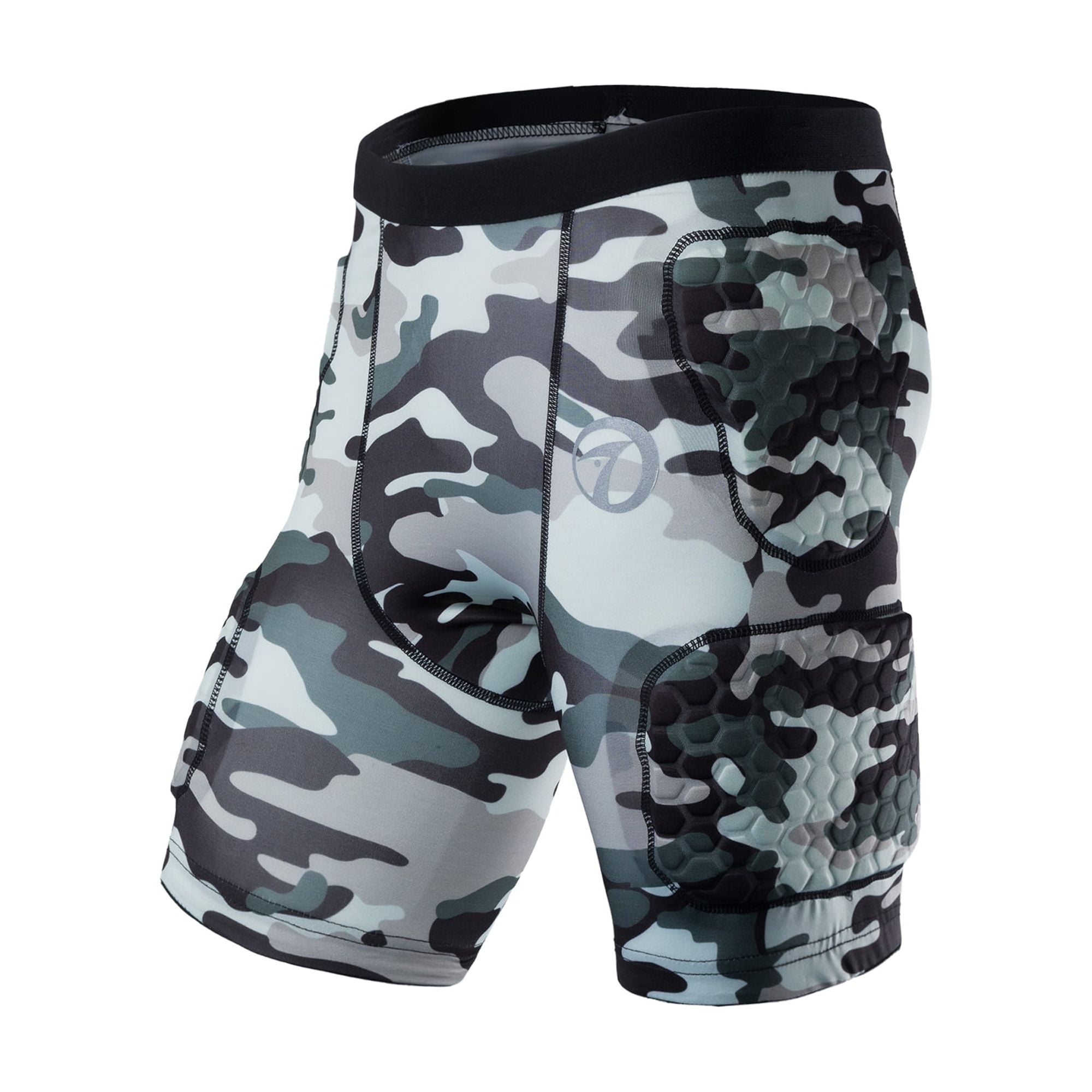TUOYR Men Padded Compression Camo Shorts Sport Pants for Football up to Size XXL