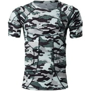 TUOYR Men Padded Compression Shirt Protective Camo T-Shirt for Football up to Size XXL