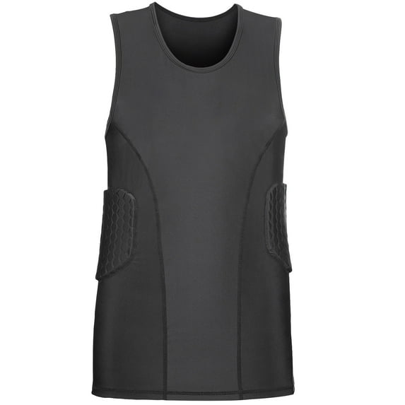 TUOYR Men’s Padded Compression Shirt Football Vest Rib Protector up to Size XXL
