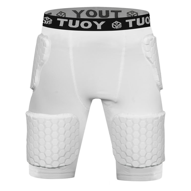 TUOYR Mens Padded Compression Short Football Girdle with Pads