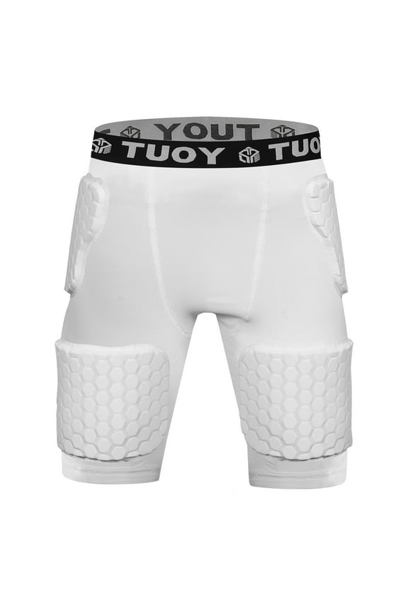 Mens Padded Compression Short Football Girdle with Pads Youth Hip Thigh Butt Tailbone Protector Adult Protective Pants for Baseball Snowboard Skate Ski Kockey Cycling Baseball Rugby