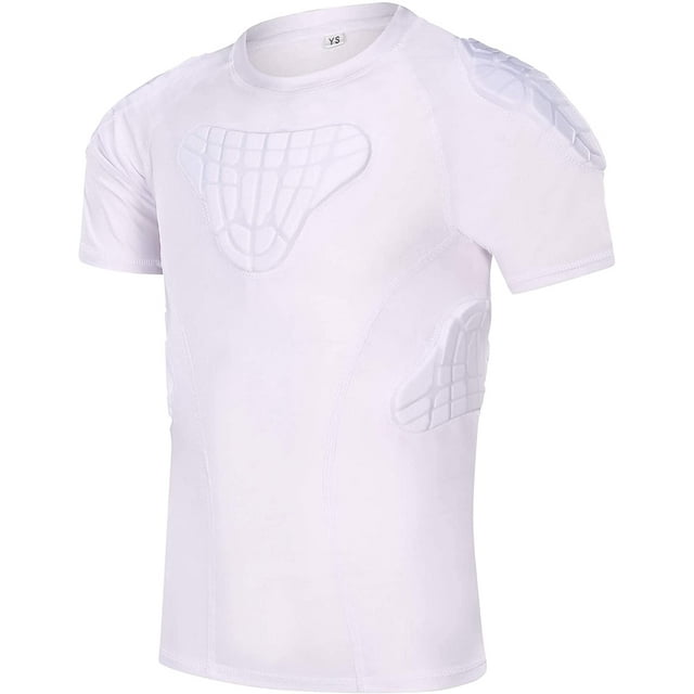 TUOYR Youth Padded Compression Shirts Chest Rib Protectors for Football