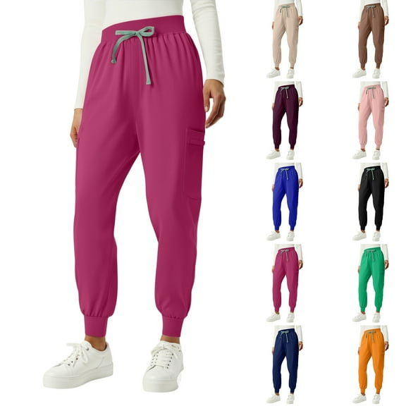 TUPOMOD Scrub Pants for Women - Cargo Pants Scrubs with Pockets,Soft Stretch