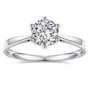 IEFSHINY 1 Carat Moissanite Engagement Ring 925 Sterling Silver Brilliant Round Cut Diamond Ring Wedding Band Promise Rings for Women