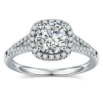 IEFSHINY 1 Carat Moissanite Engagement Ring 925 Sterling Silver Brilliant Round Cut Diamond Ring Wedding Band Promise Wedding Rings for Women Girls