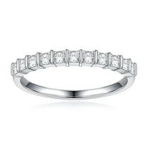 IEFSHINY 1ct Moissanite Engagement Ring 925 Sterling Silver Half Halo Princess-Cut Moissanite Ring Diamond Ring Wedding Band Promise Rings for Women