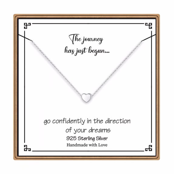 TURANDOSS 2024 Graduation Gifts for Her Him, 925 Sterling Silver Arrow Triangle Compass Heart Necklace Jewelry Gifts for Women