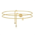 thumbnail image 1 of TURANDOSS Ankle Bracelets for Women Initial Anklet 14k Gold Filled Layered Sunflower Ankle Bracelets for Women, 1 of 5