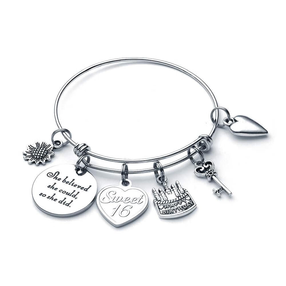 TURANDOSS Birthday Gifts for 16 Year Old Girls Birthday Bracelets Expandable Bracelets for Teen