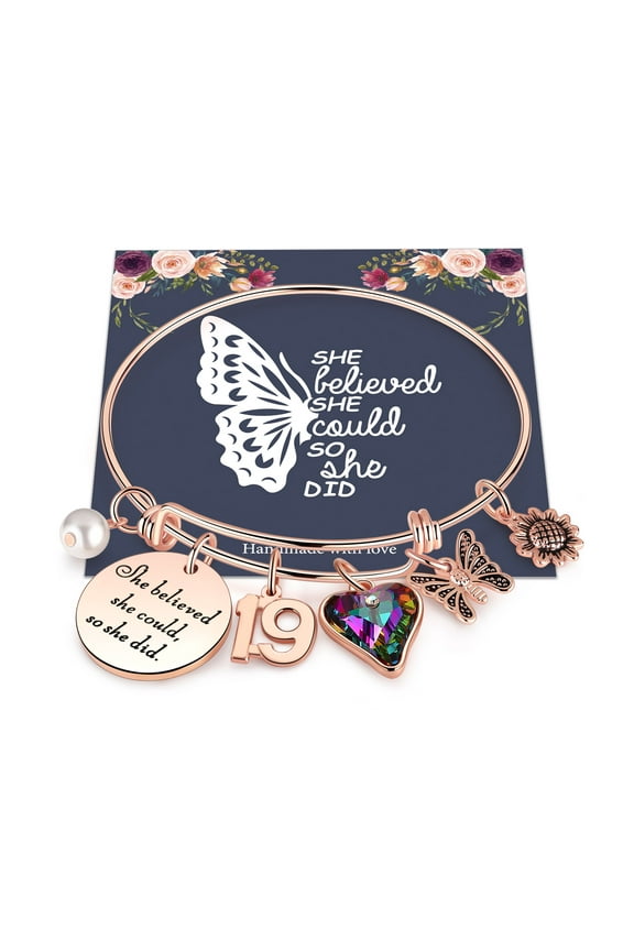 Birthday Gifts for 19 Year Old Girl 19th Birthday Gifts Charm Bracelets for Teen Girls Daughter 19th Birthday Gifts for Girls