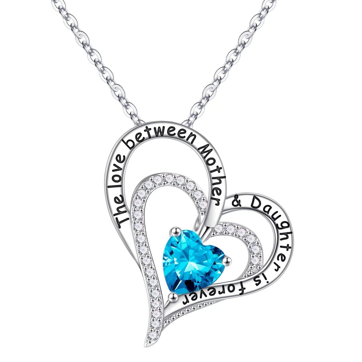 TURANDOSS Birthday Gifts for Daughter Birthstone Necklace 925 Sterling Silver Love Heart Necklace Birthstone Jewelry Daughter Gift from Mom Walmart