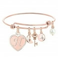 thumbnail image 1 of TURANDOSS Charms Bracelet For Women Initials Initial Bracelet with Heart Charm Silver Handmade Womens Letter Expandable Bangle Bracelet Birthday Jewelry Gifts for Women Teen Girls, 1 of 4