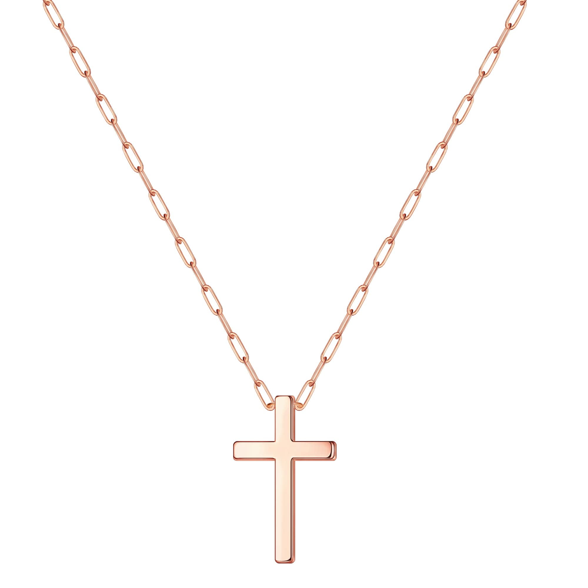 Rose Gold Mariner Crucifix Cross Pendant Necklace