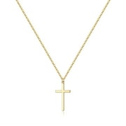 TURANDOSS Cross Necklace for Women Girls Dainty 14K Gold Plated Cross Pendant Necklace for Women Girls Jewelry Gifts
