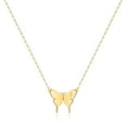 thumbnail image 1 of TURANDOSS Dainty Initial Butterfly Necklace 14K Gold Plated Butterfly Choker Pendant Necklaces, 1 of 5