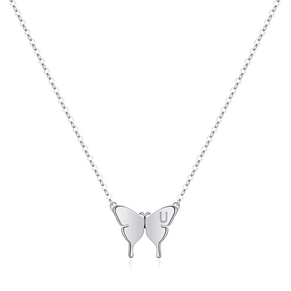 SMILEST Dainty Initial Butterfly Necklace 14K Gold Plated Butterfly Necklaces Initial Letter Necklace Minimalist Butterfly Charm Necklace Jewelry Gifts for Women