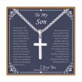 thumbnail image 1 of TURANDOSS Fathers Day Gifts Cross Necklace Silver/Black/Gold Cross Necklace Box Chain Stainless Steel Cross Necklace for Men, 1 of 7