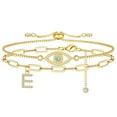 thumbnail image 1 of TURANDOSS Gold Bracelets for Women 14K Real Gold Plated Bracelets for Women Dainty Evil Eye Bracelets for Teen Girls Adjustable Box Chain, 1 of 7