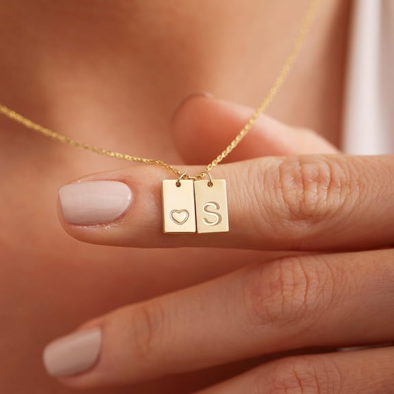 TURANDOSS Gold Initial Necklace for Women, 14K Gold Plated Dainty Letter A-Z Pendent Necklace, Personalized Heart Necklace Jewelry Gifts