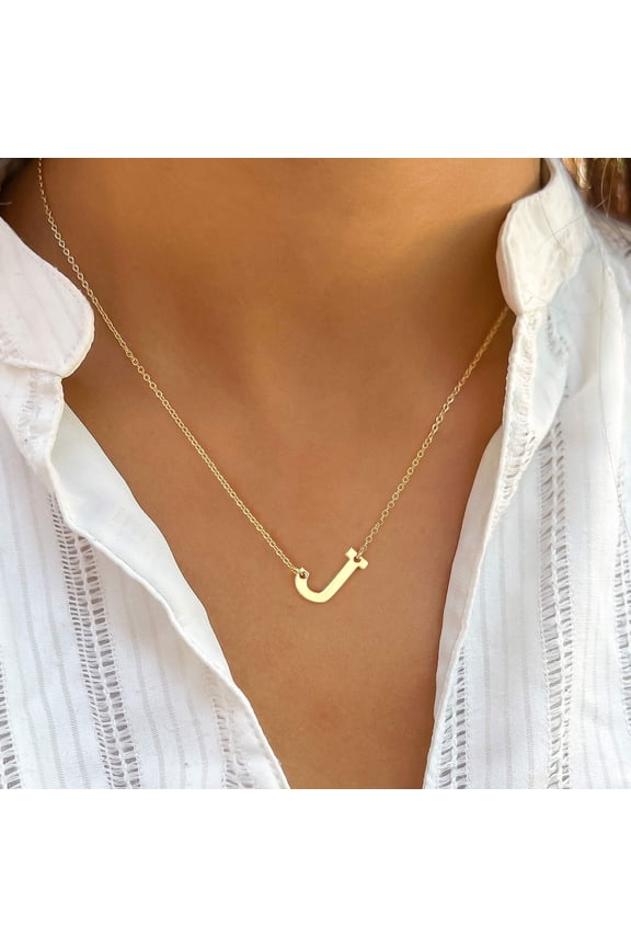Gold Initial Necklaces for Women, 14K Gold Plated Dainty Simple Cute Initial Personalized Monogram Pendant Necklace Jewelry for Women Gifts