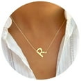 thumbnail image 1 of IEFSHINY Gold Initial Necklaces for Women, 14K Gold Plated Dainty Simple Cute Initial Personalized Monogram Pendant Necklace Jewelry for Women Gifts, 1 of 6